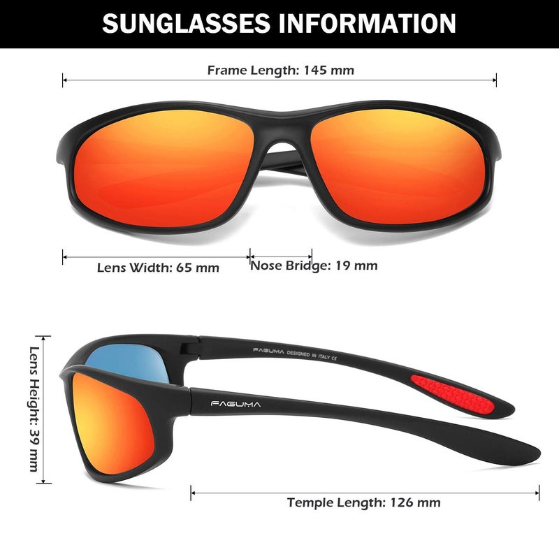 FAGUMA Polarized Sports Sunglasses For Men Cycling Driving Fishing UV400 Protection - Image 4
